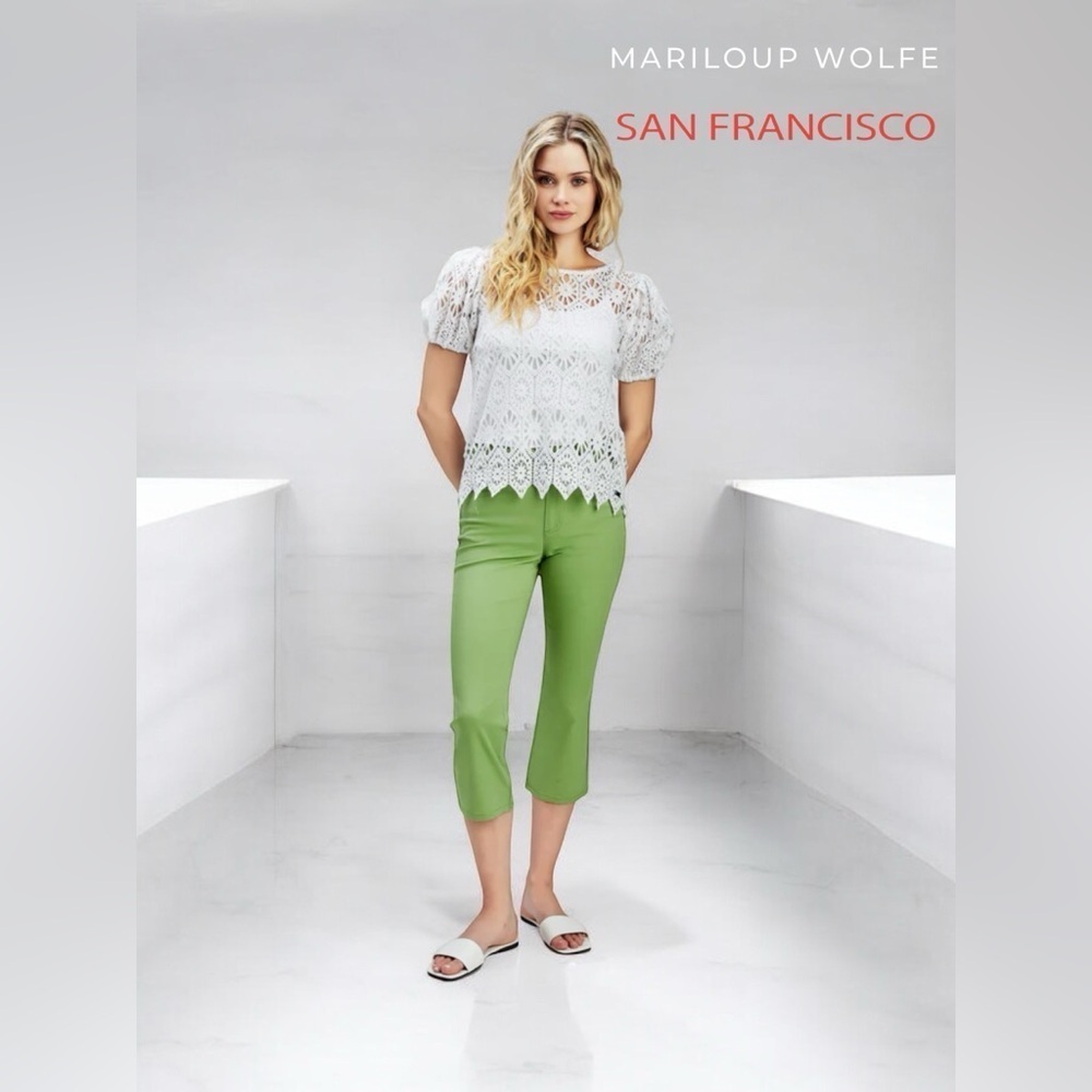 Mariloup Wolfe By San Francisco, Casual Green Capris, Size 9